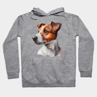 Jack Russell Terrier Watercolor Portrait Hoodie